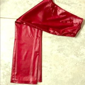 Glossy red pants!